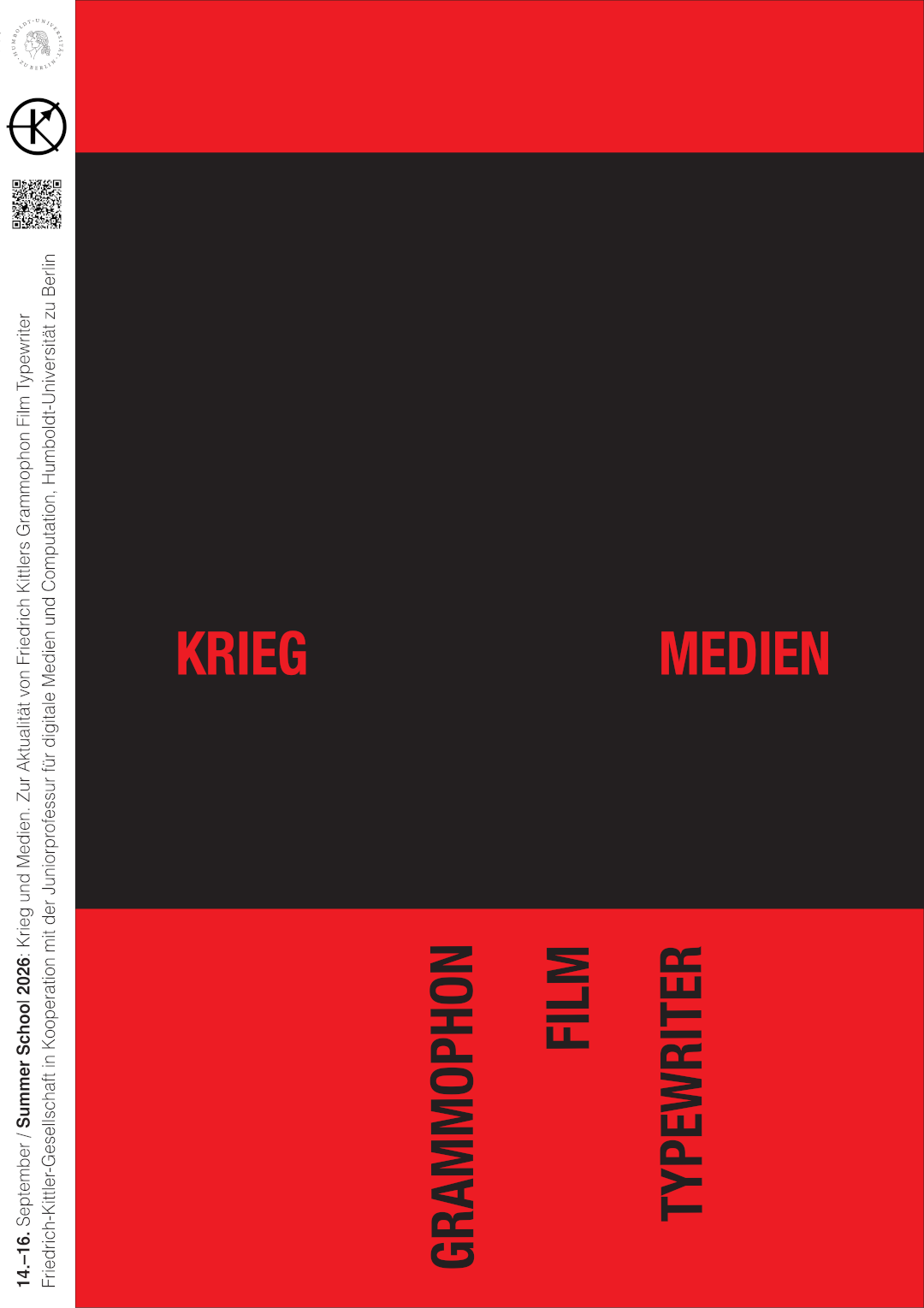 Summer School 2026: Krieg und Medien, 14.–16. September 2026
